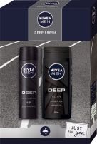 NIVEA MEN DEEP FRESH Подаръчен комплект Deo Спрей мъжки Deep,150 мл+Душ-гел Deep,250 мл
