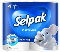 SELPAK SUPER SOFT Тоалетна хартия 3 пласта, 4 бр.