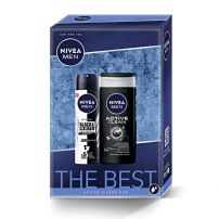 NIVEA MEN THE BEST Подаръчен комплект Дeo Спрей мъжки Invisible on Black & White Power, 150 ml +  Душ-гел Active Clean, 250 ml
