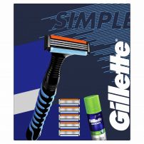 GILLETTE Подаръчен комплект Система за бръснене Sensor с 6 ножчета + Гел за бръснене Series, 75 мл