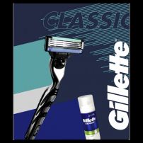 GILLETTE Подаръчен комплект Система за бръснене Mach3 с 1 ножче + Пяна за бръснене Series Sensitive, 100 мл