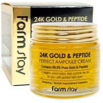 FARMSTAY 24K GOLD & PEPTIDE PERFECT AMPOULE CREAM Крем ампула за лице 2в1 със злато и пептиди, 80 мл.