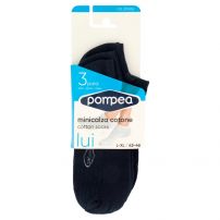 POMPEA MINICALZA COTTON Мини чорапи черно размер 43/46, 3 бр.