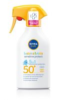 NIVEA Sun Детски слънцезащитен спрей-помпа за чувствителна кожа SPF 50+, 270 мл