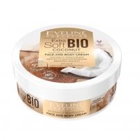 EVELINE Extra Soft BIO Кокос - Подхранващ крем за лице и тяло, 175 мл /  97% Натурални съставки