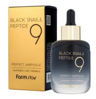 FARMSTAY BLACK SNAIL & PEPTIDE9 PERFECT AMPOULE Ампула за лице с  охлюв и пептиди