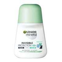 GARNIER DEO MINERAL INVISIBLE BLACK&WHITE&COLORS Рол он, 50 мл.