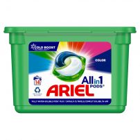 ARIEL ALLin1 Течни капсули за цветно пране, 14 бр.