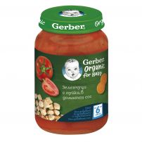 GERBER ОRGANIC Пюре зеленчуци с пуйка, в доматен сос от 6-ия месец, 190гр