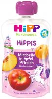 HIPP HIPPIS Био Плодова закуска пауч Слива, ябълка и праскова 12+ месеца, 100 г