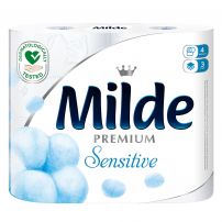 MILDE PREMIUM SENSITIVE Тоалетна хартия 3 пласта 100% целулоза с деликатен аромат, 4 бр