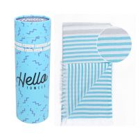 HELLO TOWELS Памучна кърпа Bali  тюркоаз / светло синьо, в подаръчна кутия