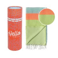 HELLO TOWELS Памучна кърпа Neon зелено / синьо, в подаръчна кутия