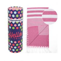 HELLO TOWELS Памучна кърпа Malibu розова, в подаръчна кутия