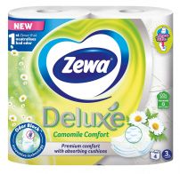 ZEWA DELUXE AQUA TUBE Тоалетна хартия 3 пласта CAMOMILE COMFORT, 4 бр.