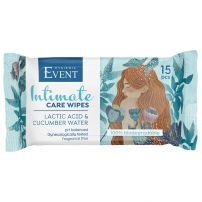 EVENT Влажни кърпички за интимна хигиена с краставична вода и млечна киселина, 15 бр.