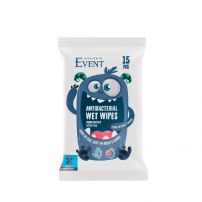 EVENT Антибактериални кърпи за деца с екстракт от маслинa, сини 15 бр.