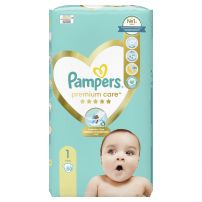 PAMPERS PREMIUM CARE S1 Бебешки пелени за еднократна употреба 2-5кг, 50бр