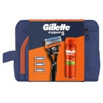 GILLETTE FUSION Комплект Система за бръснене с 4 ножчета и гел за бръснене, 200 мл 