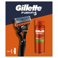 GILLETTE FUSION  Комплект система за бръснене с 1 ножче и  гел за бръснене , 200 мл