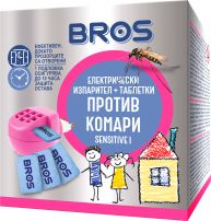 BROS Електрически изпарител + таблетки против комари, 10 бр.