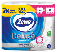 ZEWA Deluxe Delicate Care XXL Тоалетна хартия, 3 пл./ 4 бр.