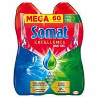 SOMAT MEGA Excellence Duo Gel Гел за съдомиялна, 2X30 измивания