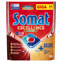 SOMAT GIGA Excellence 5in1 Таблетки за съдомиялна, 54 таблетки 