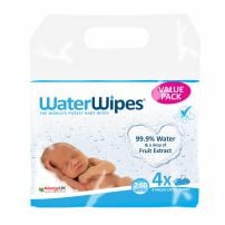 WATERWIPES Бебешки почистващи къпички 99.9% вода, 4 х 60бр