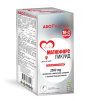 ABOPHARMA МАГНЕФОРС ЛИКУИД 2500 mg Магнезиев цитрат с вкус на ягода, 10+2 стика