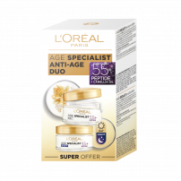 L'OREAL PARIS AGE SPECIALIST 55+ Дуо пакет дневен крем за лице 50мл + нощен крем за лице 50мл