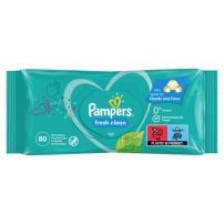 PAMPERS FRESH CLEAN Бебешки мокри кърпички, 80 бр