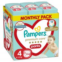 PAMPERS Premium Care Pants Пелени Размер 4, 9-15 kg, 114 бр.