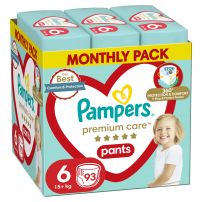 PAMPERS Premium Care Pants Пелени-гащички Размер 6, 15 kg+, 93 бр.,