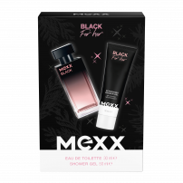 MEXX Black W Xmas24 Комплект Тоалетна вода Mexx Black 30 ml и душ гел 50 ml. 