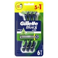 GILLETTE Blue 3 Plus Sensitive Самобръсначка за еднократна употреба, 6 бр.