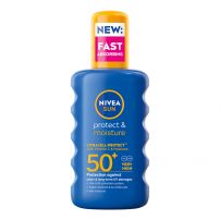 NIVEA SUN Слънцезащитен спрей Protect & Moisture, SPF50+, 200 ml