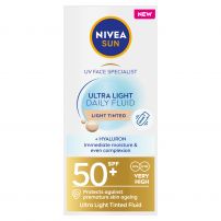 NIVEA SUN Цветен флуид за лице (светъл тон) SPF50+, 40 ml