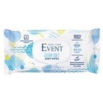 Event Влажни бебешки кърпи 99.3% вода, биоразградими 60 бр.