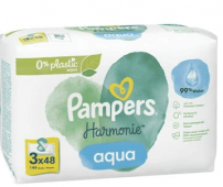 PAMPERS HARMONIE AQUA Мокри кърпи, 3x48бр.