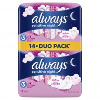 ALWAYS SENSITIVE ULTRA NIGHT DUO PACK Дамски превръзки , 14 бр.