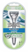 WILKINSON SWORD QUATTRO TITANIUM SENSIVITE Мъжка система за бръснене с 4 ножчета + 1 резерва, 1 бр.