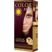 COLOR TIME PERMANENT HAIR DYE WITH ROYAL JELLY Боя за коса Dark mahogany