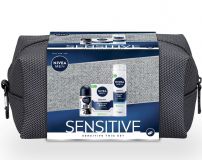 NIVEA MEN SENSITIVE CARE Подаръчен комплект Гел за бръснене Sensitive, 200 ml + Балсам за след бръснене Sensitive, 100 ml + Дeo Рол-он мъжки Invisible on Black & White Power, 50 ml